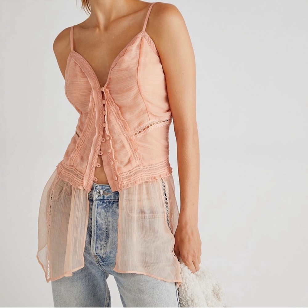 Free People Leah Chiffon Top NWT